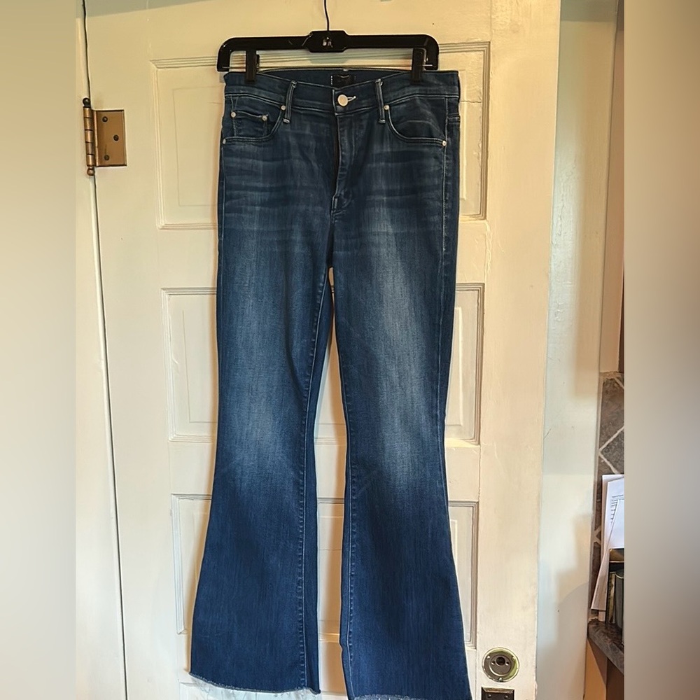 MOTHER Blue Flare Wide Leg Jeans